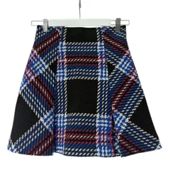 SNIDEL スナイデル 定番 ロービングミニチェックスカート ミニ丈 台形 両サイドタック 太めのロービング ハイウエスト ストレッチ 裏地あり チェック ミニ タック プリーツ レディース 冬 ゴーゴー古着久喜倉庫店 No.北久鴻2