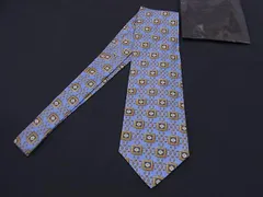 ■美品■ ChristianDior クリスチャンディオール シルク100% 花柄 ネクタイ ビジネス 紳士 メンズ ブルー系 DI8897