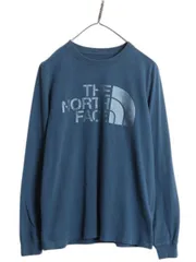 【お得なクーポン配布中!】 ノースフェイス プリント 長袖 Tシャツ レディース S The North Face アウトドア ロンT ロングスリーブ クルーネック カットソー ネイビー