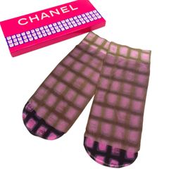 신품 미사용 CHANEL 샤넬 양말 양말 스타킹 코코 마크 시스루 시어