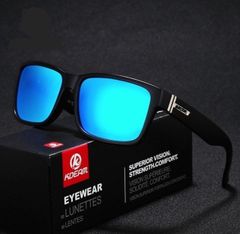 新品 送料込み 偏光 ブルー ミラーレンズ スポーツ サングラス 黒/青