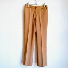 美品✨ ナチュラルビューティーベーシック NATURAL BEAUTY BESIC カジュアルパンツ 裏地 毛 シンプル ストレート ダブルポケット レギュラーウエスト 日本製 Made in Japan ベージュ テーパード 起毛 大きめ 綺麗め フランネル