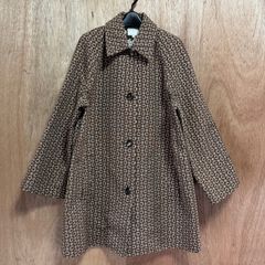 希少【CELINE セリーヌ  【商品名】vintage フランス製/ステンカラーコート/ジャガード マカダム コート
