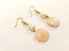 【年末SALE】天然石　パールピアス　#E63
