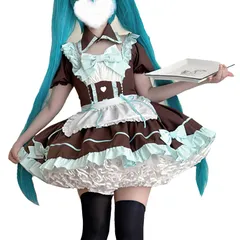 新品 [ＸＨＳＵＫＡＤＯ] メイド服 3点セット ロリータ op リボン レディース ワンピース レースアップ ゆめかわいい ゴスロリ ドレス 洋服 フリル 森ガール 姫様 Lolita アイドル 衣装 dress コスプレ 春 夏 秋