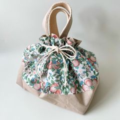 保冷巾着　持ち手つき　リバティ　オーチャード