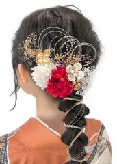 [JZOON] 髪飾り 人気 髪飾り セット ヘアアクセサリー ヘアーアレンジ 花 ドライフラワー 水引 振袖 和服 和装 着物 袴 浴衣 成人式 結婚式 卒業式 七五三 お祭り ポニーテール