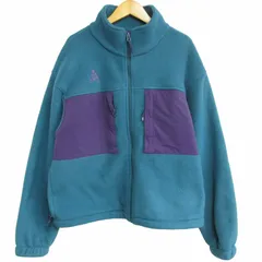 ナイキエーシージー NIKE ACG 19AW ACG エーシージー マイクロ フリース ブルゾン ジャケット フルジップ ドローコード ハイネック ロゴ刺繍 切替 緑×紫 グリーン×パープル XSサイズ BQ7198-347のサムネイル
