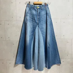 RODEOCROWNS ロデオクラウンズ フレア バギー パンツ フルオーバーデニム ボトムス ジーンズ XS ブルー レディース SG314-31