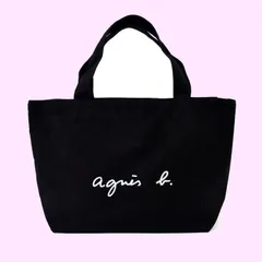 agnes b. VOYAGE アニエスベー ボヤージュ コットン トートバッグ ミニトート キャンバス (ブラック) Free Size