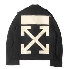 【美品】OFF-WHITE オフホワイト ジャケット ブラック 黒 サイズ:M | アローマーク メルトンウール ライダースジャケット | アウター ブルゾン 上着 | イタリア製【メンズ】【中古】のサムネイル