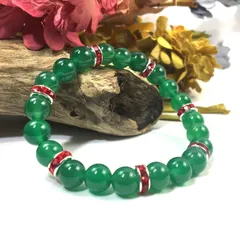 パワーストーン ブレスレット 緑瑪瑙 天然石ブレス （レッド）レディース 女性  数珠ブレス 開運 プレゼント ギフト [20]