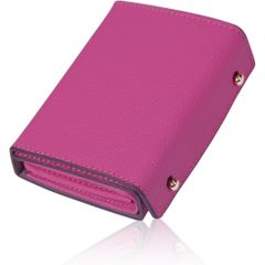 【新品未開封】財布 レディース 本革 日本製 小さい財布 お札が折れない 箱型財布 コンパクト 使いやすい 左利き カード入れ多い ミニ財布 ボックス型小銭入れ 2つ折り（ピンク）AO4980MPLUS