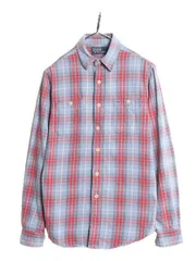 【お得なクーポン配布中!】 90s 00s ポロ ラルフローレン チェック ヘビー フランネル シャツ メンズ S / 90年代 00年代 オールド ネルシャツ マルチカラー ポニー無し