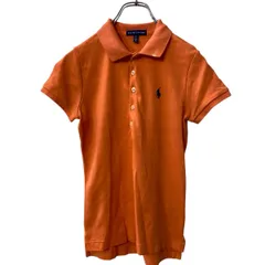 RALPH LAUREN 半袖 ロゴ ポロシャツ レディース S オレンジ ラルフローレン 古着卸 アメリカ仕入 a707-5304