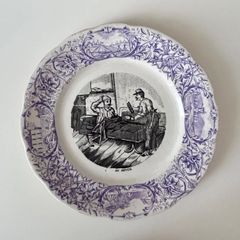 フランスアンティーク♧リュネヴィルLuneville グリザイユプレート