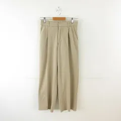 ジーユー GU カットソースラックス ロングパンツ ストレート ベージュ L *T954