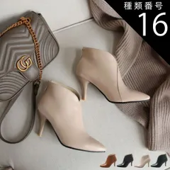 種類16:ダークグリーン/37(23.5cm) ブーティー Vカット ピンヒール ハイヒール ショートブーツ アンクルブーツ レディース 甲深 パンプス 秋 冬 ポインテッドトゥ 韓国ファッション