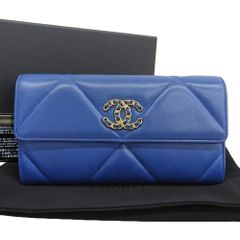 【本物保証】 箱・布袋・保付 シャネル CHANEL 19ロングフラップウォレット AP0955 シール付 30番台 ホック付長財布 ココマーク ロゴ