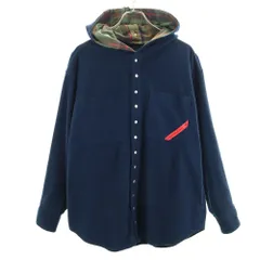 フィンガリン 日本製 長袖 フード付き 起毛コットン シャツ M ネイビー PHINGERIN メンズ 古着 【240309】