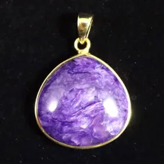 チャロアイト AAA   21mmティアドロップ　ペンダントトップ 18KGP 6.6g 【榎本通商72466】