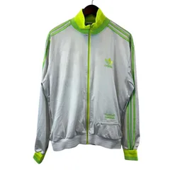 adidas アディダスオリジナルス CHILE 62 トラックジャケット トレフォイルロゴ グレー × ネオンイエロー Lサイズ