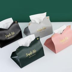 ティッシュケース　ピンク　PUレザー 北欧デザイン おしゃれ   シンプル