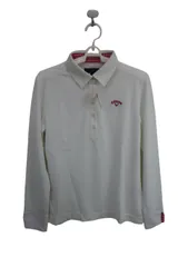 【美品】Callaway(キャロウェイ) 長袖ポロシャツ 白 レディース L 241-956820 ゴルフ用品 2505-0752 中古