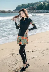 体型カバー 水着 5点セット  レディース 長袖セパレート ラッシュガード セットフィットネス タンキニ オトナ女子 かわいい UV 大きいサイズ可愛い