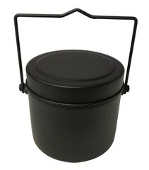 【新着商品】幅18X奥行15.5X高さ13.3cm 黒 丸飯盒 バーベキュー用品 Metal) 4合炊き 前川金属工業所(Maekawa
