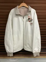 90s Nike(ナイキ） ホワイト & クリーム リバーシブル ジップアップ ジャケット