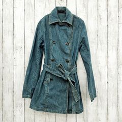 【 clear jean 】クリアージーン ウエストマークデニムミドルコート Wボタン