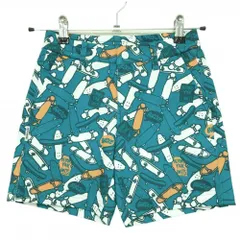 ★SALE価格★【超美品】ジャックバニー ハーフパンツ グリーン×白 スケボー柄 ジュニア・キッズ 130 ゴルフウェア Jack Bunny