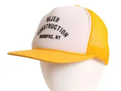 【お得なクーポン配布中!】 デッドストック 80s 企業 ロゴ プリント メッシュ ベースボール キャップ / 80年代 ヴィンテージ 帽子 トラッカー ハット 当時物 2トーン