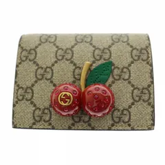 グッチ GUCCI GGスプリーム チェリー さくらんぼ 二つ折り 財布 ウォレット 476050 ブラウン ブランド古着ベクトル 中古 ☆AA★●▲■ 250304