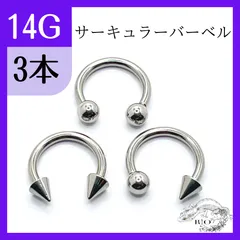 内径10mm サーキュラーバーベル　3本　ヘリックス　イヤーロブ　ボディピアス　14G