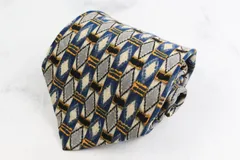 エルメネジルドゼニア ブランド ネクタイ 格子柄 小紋柄 ダイヤ柄 シルク PO メンズ グレー Ermenegildo Zegna 【中古】