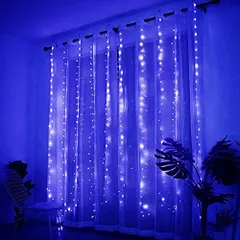 イルミネーションカーテンライト 防水 3m×3m 300LED ブルー