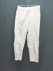 ◇ SM2 サマンサ モスモス 麻混 ウエストゴム ストライプ パンツ サイズF ベージュ レディース E  【1308160035764】