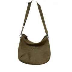 美品 ANYA HINDMARCH アニヤハインドマーチ 2WAY ワンショルダーバッグ カーキ ホワイト レディース 古着 中古 USED