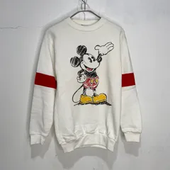 ☆80s☆USA製☆Disney☆ミッキーマウス☆プリントスウェット☆キャラクター☆ホワイト☆レディースXL☆L23M