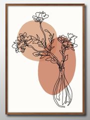 11896 ポスター アート おしゃれ 絵画 インテリア ボタニカル 植物 花 フラワー A3サイズ 北欧 イラスト マット紙 艶消し アートパネル 額 フレーム デザイン 壁掛け