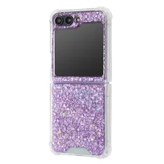Galaxy Z Flip5 キラキラ ラメ 折りたたみ型 セパレート ハイブリッドケース/パープル