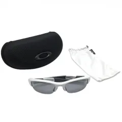オークリー スポーツサングラス 白×グレー 03-882J 63 フラックジャケット 収納ケースゴルフ Oakley