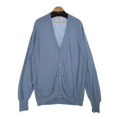 80-90's LACOSTE ラコステ IZOD アイゾッド アクリル ニットカーディガン ライトブルー USA製 Size XL