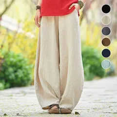 2B29 リネンパンツ レディース 春 夏 秋 ボトムス カジュアル ルーズ バルーンパンツ リネン リラックス カジュアルパンツ ゆったり 綿麻 韓国ファッショ