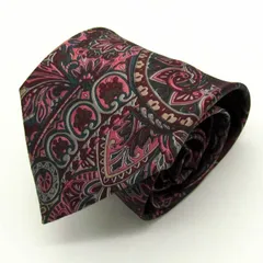 ジバンシィ ブランド ネクタイ 総柄 ペイズリー 幾何学模様 シルク アメリカ製 PO  メンズ グレー GIVENCHY 【中古】