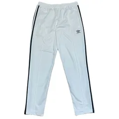 古着 adidas アディダス トラックパンツ トレフォイルロゴ 3ライン ホワイト L 255-155