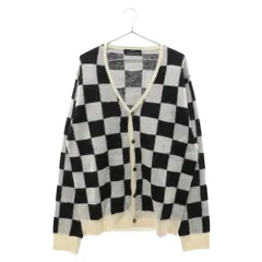 UNUSED (アンユーズド) 20AW Checkerd pattern mohair cardigan US1889 チェック柄 モヘアカーディガン ホワイト/ブラックのサムネイル