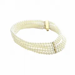タサキ 田崎 TASAKI ブレスレット アクセサリー ベビーパール 真珠 5連 K18 3mm 白 ホワイト /MQのサムネイル
